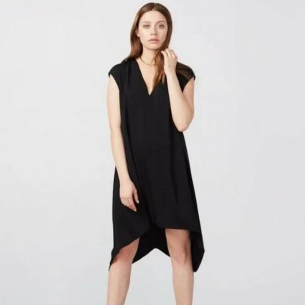 RACHEL Rachel Roy Black Sydney High-Low Tunic Dress - LARGE